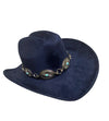 Navy Cowboy Hat with Silver and Turquoise Accents