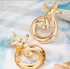 Gold Starfish Swirl Earrings