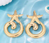 Gold Starfish Swirl Earrings