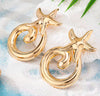 Gold Starfish Swirl Earrings