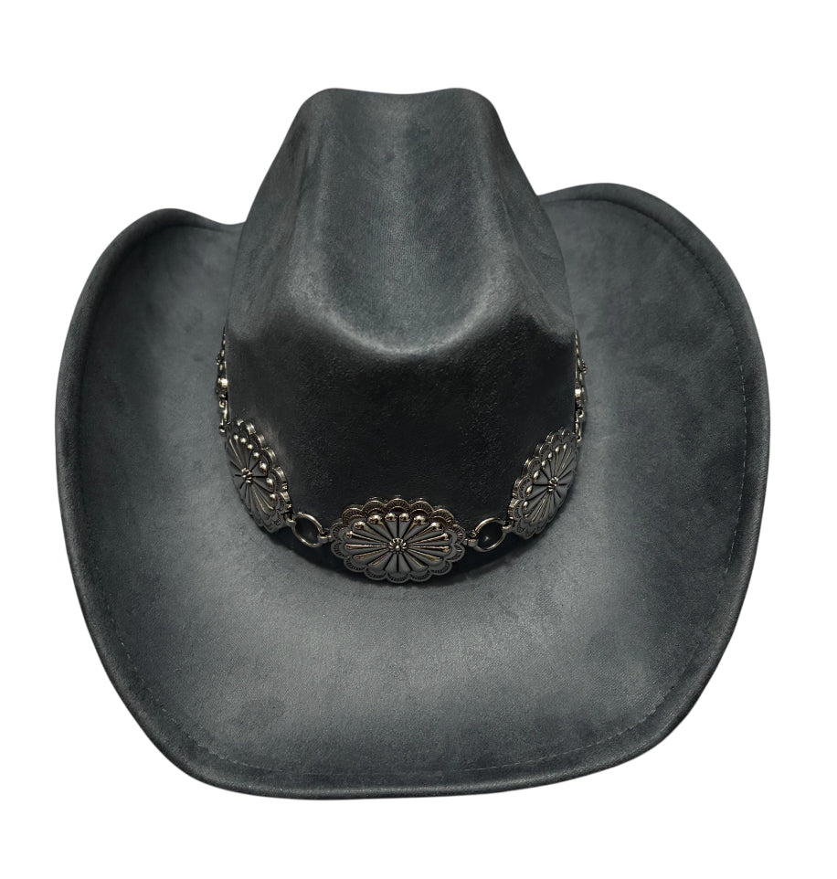 Blue Western Hat with Silver Accents