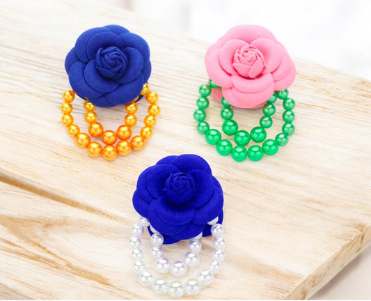 Camellia Flower Pearls Brooch Pins