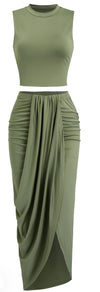 Green 2 Pc Skirt Set