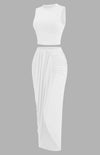 White 2 Pc Skirt Set