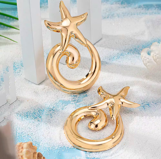 Gold Starfish Swirl Earrings