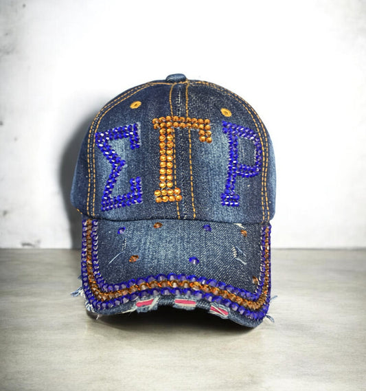 Embellished Denim Sorority Denim Hats