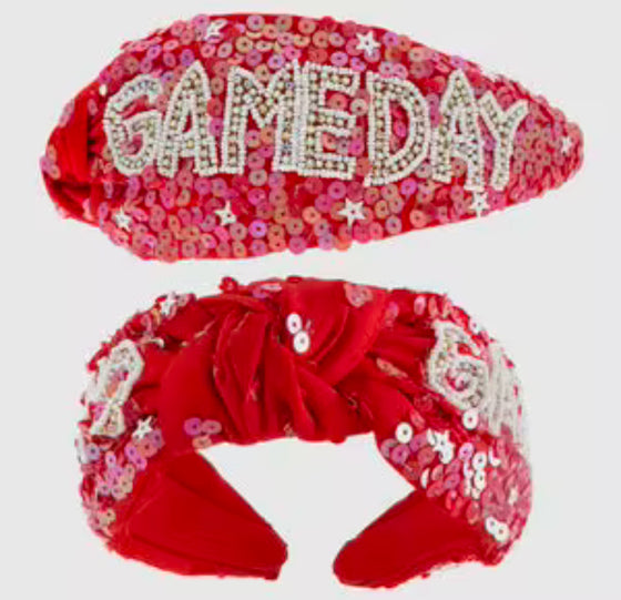 GAME DAY RED SEQUIN HEADBAND