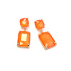 Square 2 Link Cushion Cut Glass Drop Earrings