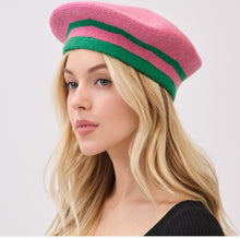  Pink & Green Beret Hat