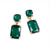 Square 2 Link Cushion Cut Glass Drop Earrings