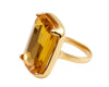 Golden Adjustable Brass Rectangle Glass Gold Ring