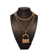 Gold & Black Handbag “C”Necklace