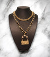 Gold & Black Handbag “C”Necklace