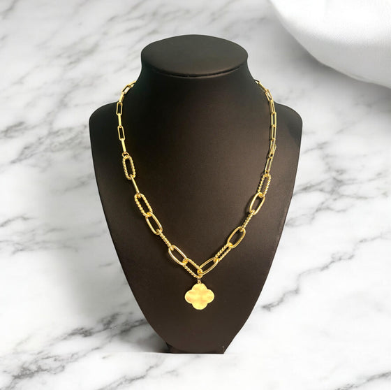 Gold Dipped Clover Necklace