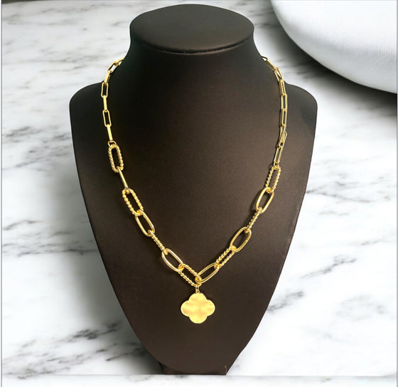 Gold Dipped Clover Necklace