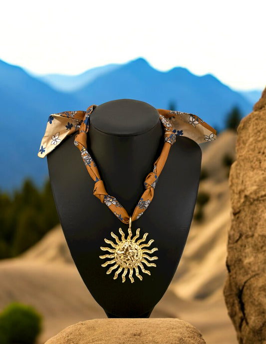 Scarf Sun Charm Necklace
