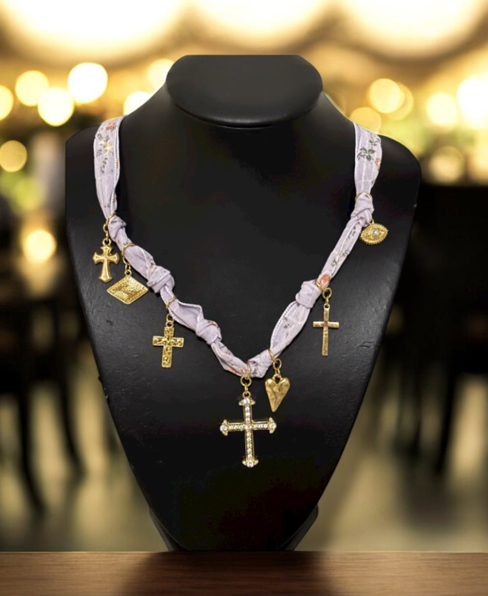 Purple Multi-Charm Necklace