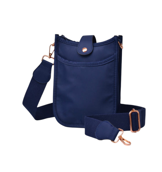 Blue Front Pocket Crossbody Bag