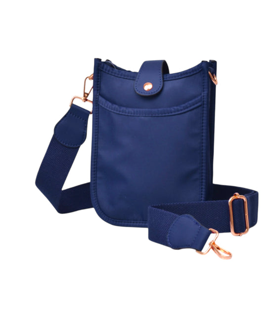 Blue Front Pocket Crossbody Bag