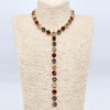 Y-Drop Glass Necklace in Multi Colors