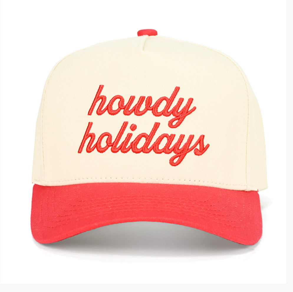 Red & Cream Howdy Holidays Trucker Hat