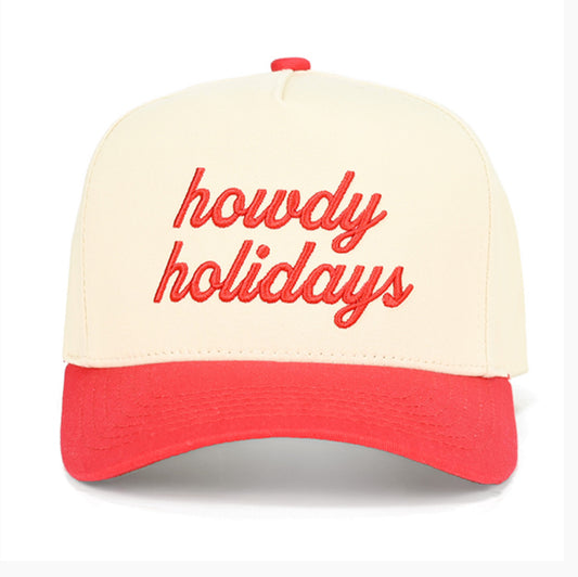 Red & Cream Howdy Holidays Trucker Hat