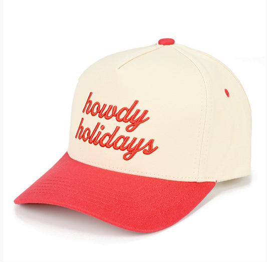 Red & Cream Howdy Holidays Trucker Hat