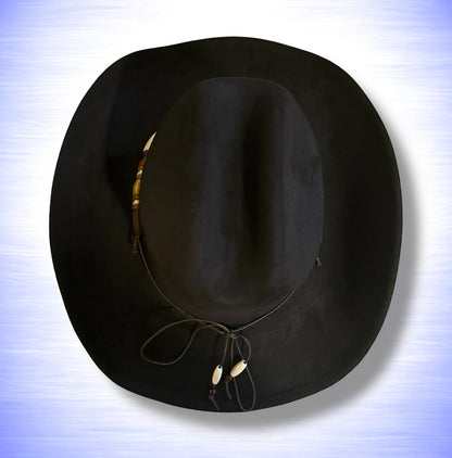 Black Western Cowboy Hat with Beaded Band