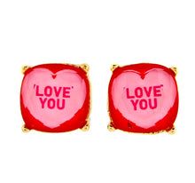  Love You Square Earrings