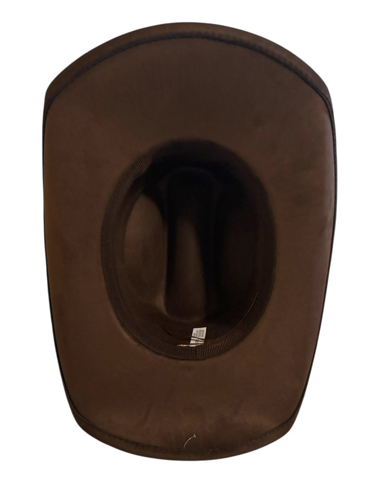 Brown Cowboy Hat with Heart Buckle