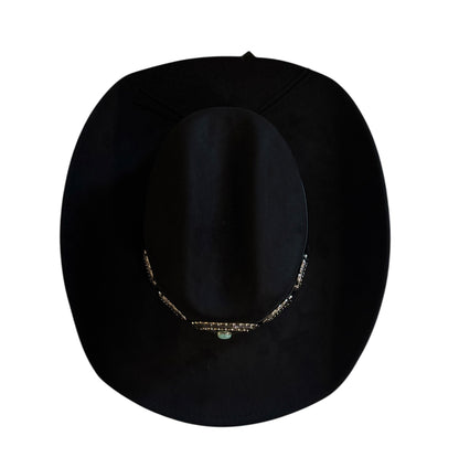 Black Cowboy Hat with Silver Conchos
