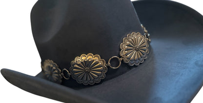 Blue Western Hat with Silver Accents