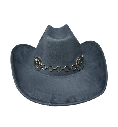 Blue Western Hat with Silver Accents