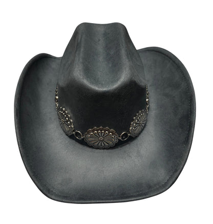 Blue Western Hat with Silver Accents