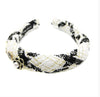 Black & White Side Charm Tweed Headband