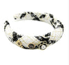 Black & White Side Charm Tweed Headband