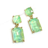 Square 2 Link Cushion Cut Glass Drop Earrings