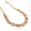 Rectangle Glass Link Gold Necklace