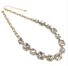 Rectangle Glass Link Gold Necklace