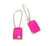 Rectangle Glass Stone Kidney Wire Earrings