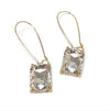 Rectangle Glass Stone Kidney Wire Earrings