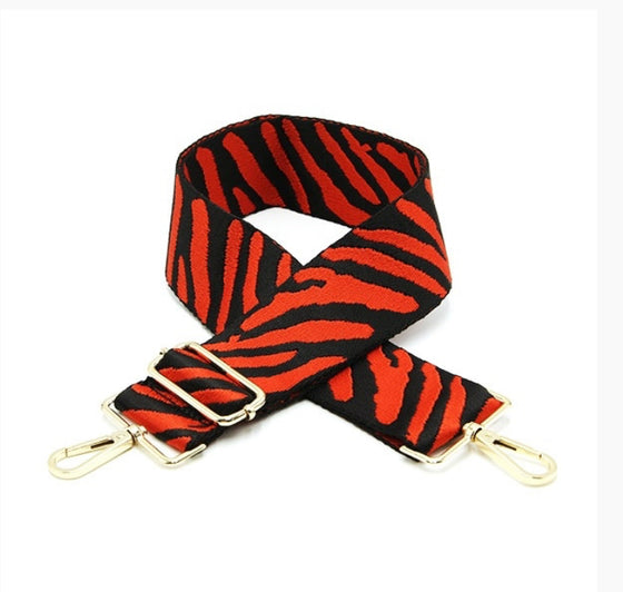 Red & Black Zebra Stripe Crossbody Strap