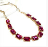 Rectangle Glass Link Gold Necklace