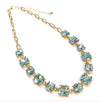 Rectangle Glass Link Gold Necklace