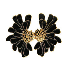  Black & Gold Floral Petal Earrings