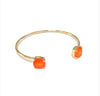 Round Glass Stone Cuff Bracelet