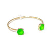 Round Glass Stone Cuff Bracelet