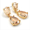 Teardrop AB Gold Glass Link Earrings