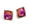 12mm Square Glass Bead Stud Earrings