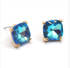 12mm Square Glass Bead Stud Earrings